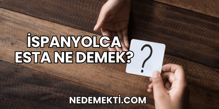 İspanyolca Esta Ne Demek?